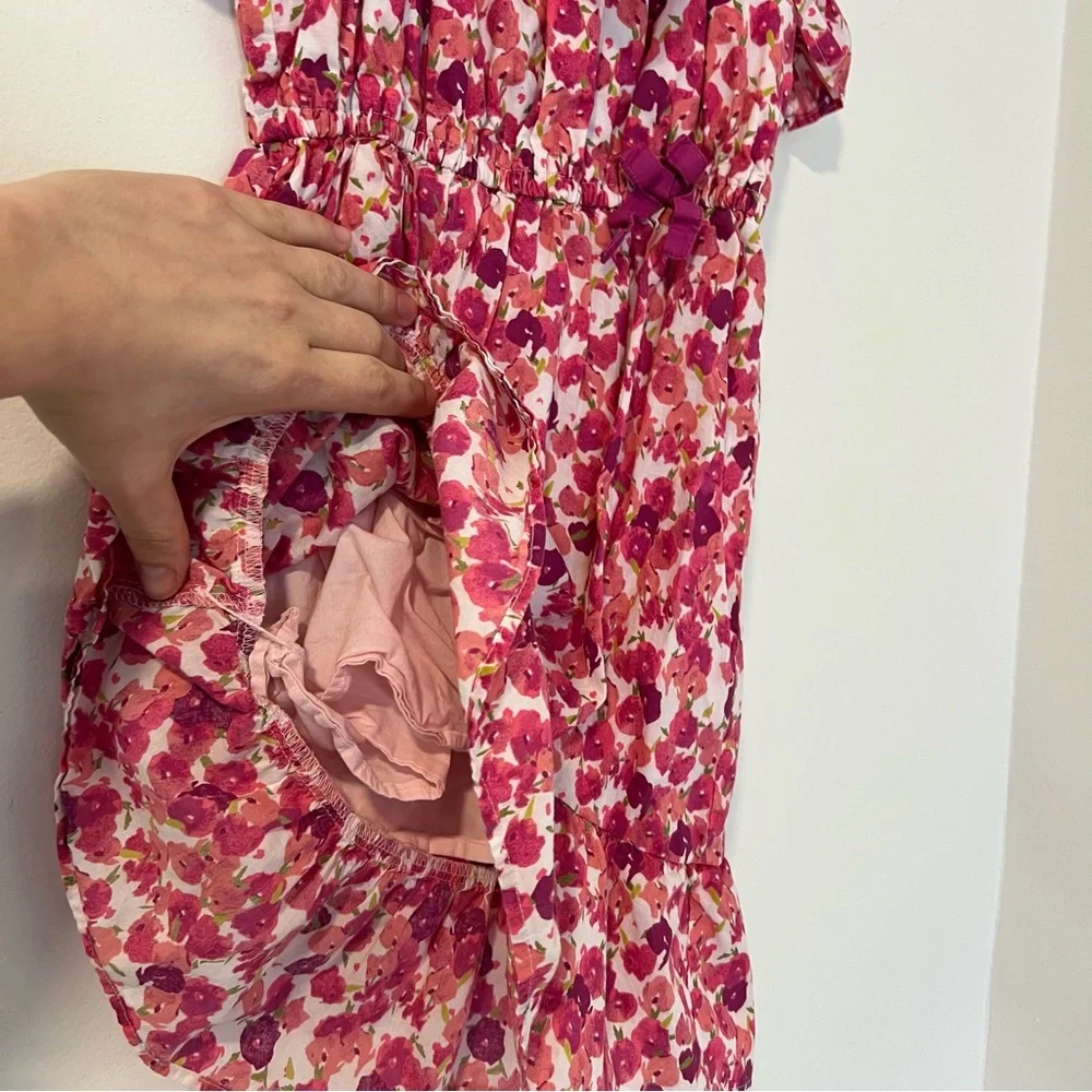 Baby Gap Girls 2T Pink Floral Dress Cotton Ruffle Spaghetti Strap Sundress